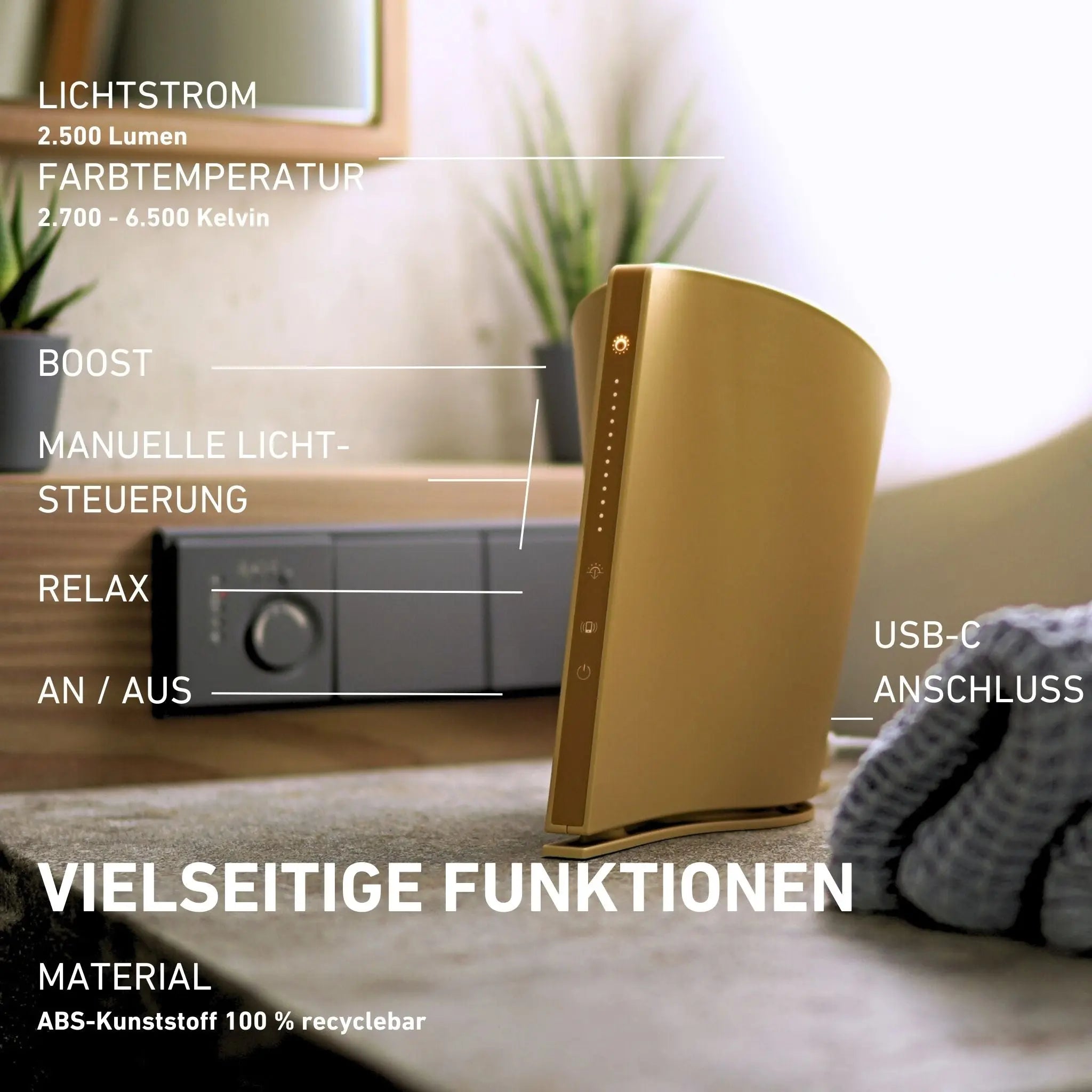 Tageslichtlampe Salted Caramel - inio